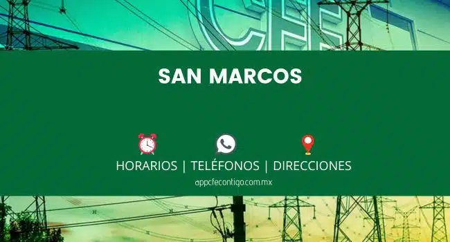 oficinas cfe en el municipio de san marcos direccion horarios telefonos