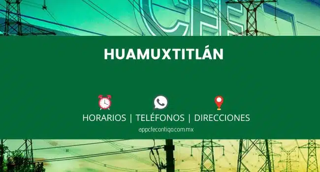 oficinas cfe en huamuxtitlan direccion horarios telefonos
