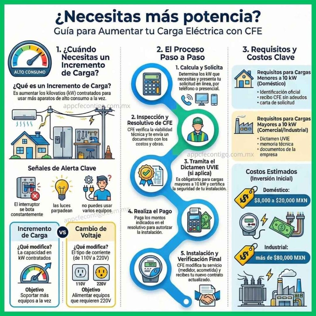Cómo Solicitar un Incremento de Carga CFE: Guía Completa con Requisitos y Costos 2 Cómo Solicitar un Incremento de Carga CFE: Guía Completa con Requisitos y Costos